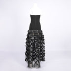 Strapless Black Circle Skirt Gown H6635