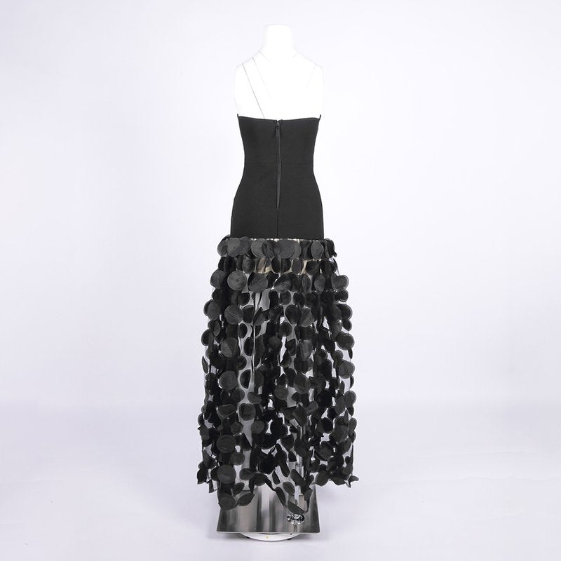 Strapless Black Circle Skirt Gown H6635