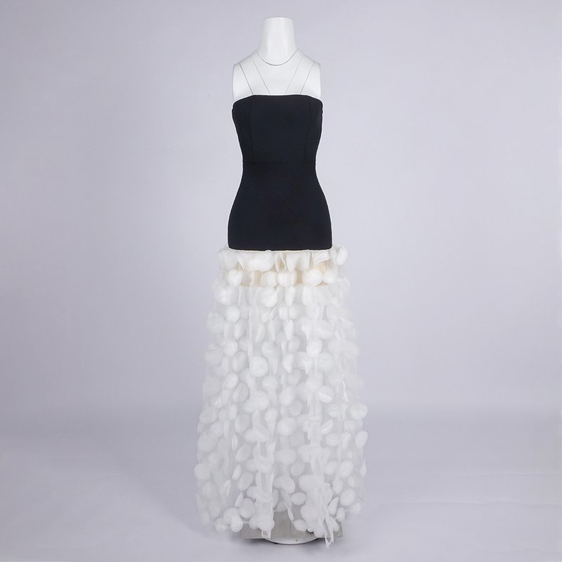 Strapless Black Circle Skirt Gown H6635