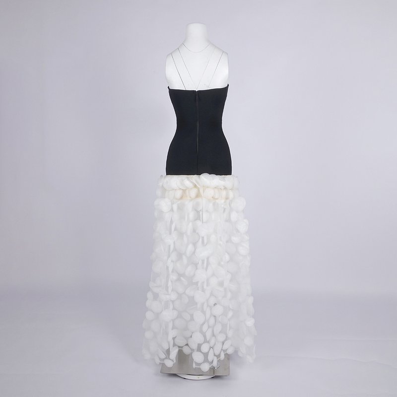 Strapless Black Circle Skirt Gown H6635