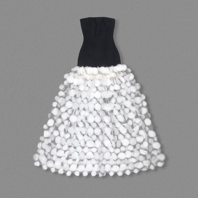 Strapless Black Circle Skirt Gown H6635