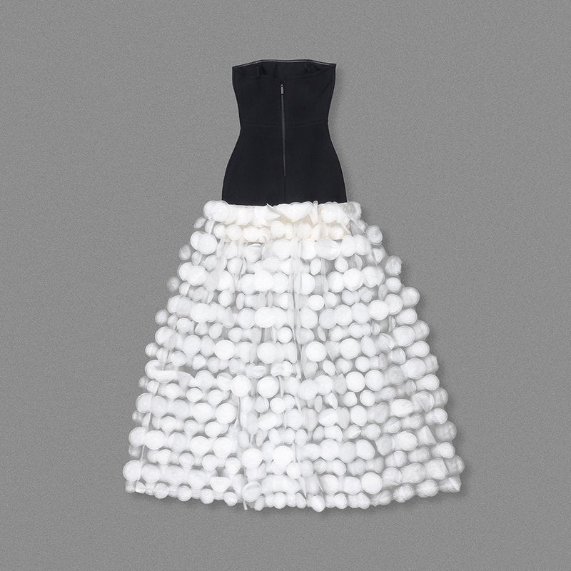 Strapless Black Circle Skirt Gown H6635