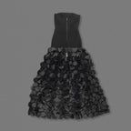 Strapless Black Circle Skirt Gown H6635