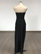 Strapless Black Crystal Embellished Maxi Dress H6678