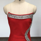 Strapless Black Crystal Embellished Maxi Dress H6678