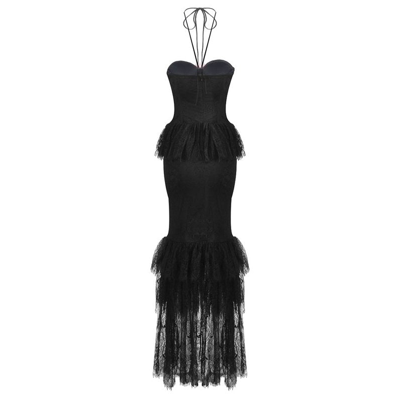 Strapless Black Lace Mermaid Gown H6691