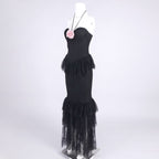 Strapless Black Lace Mermaid Gown H6691