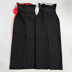 Strapless Black White Bow Midi Dress H6813