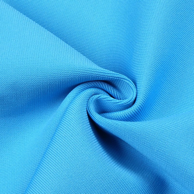Strapless Blue Ribbed Midi Dress H5485