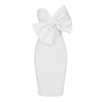 Strapless Bow Front Midi Dress H5321