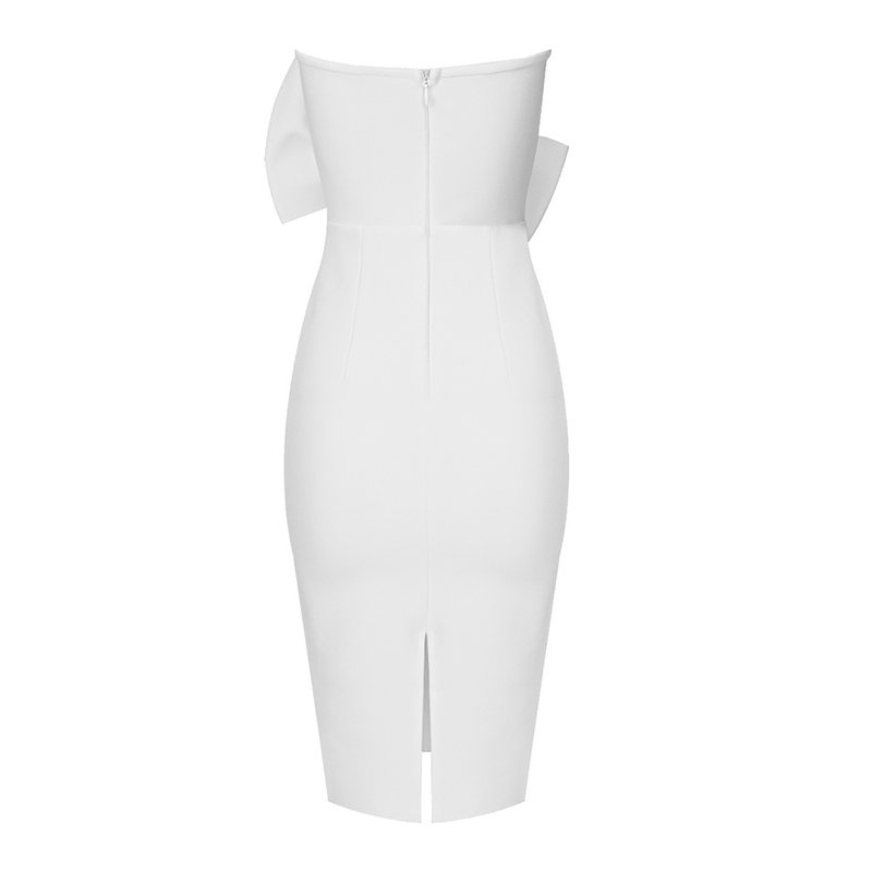 Strapless Bow Front Midi Dress H5321