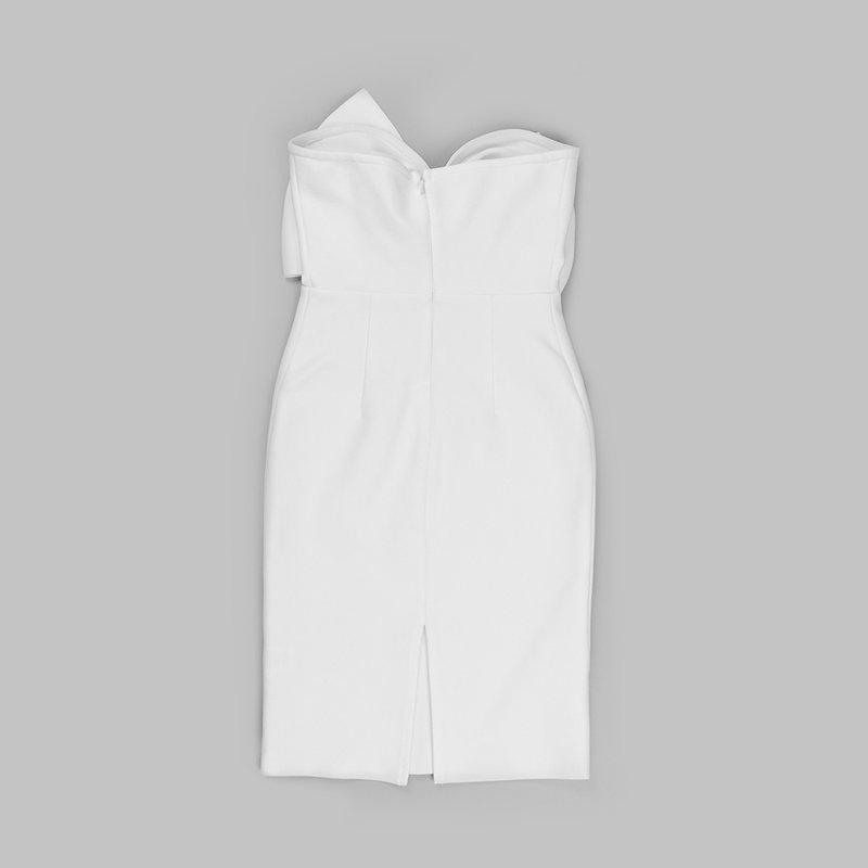 Strapless Bow Front Midi Dress H5321