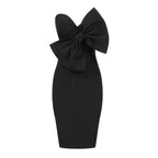 Strapless Bow Front Midi Dress H5321