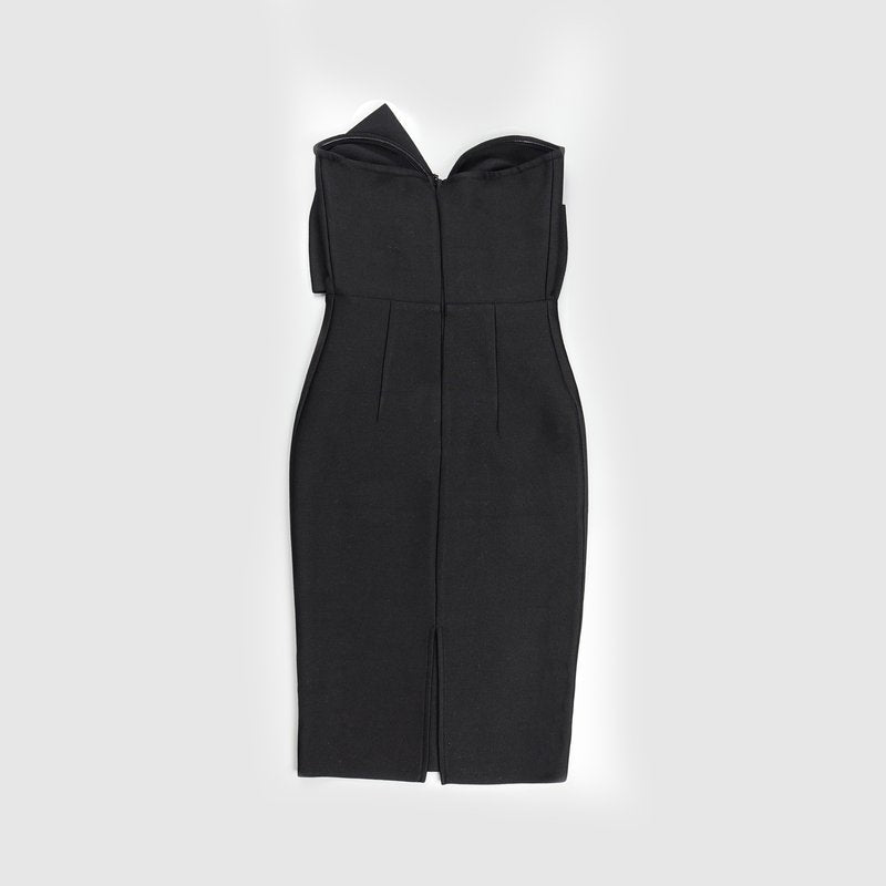 Strapless Bow Front Midi Dress H5321