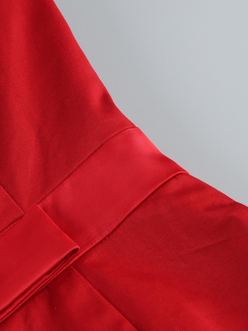 Strapless Bow Red Bandage Dress H6682