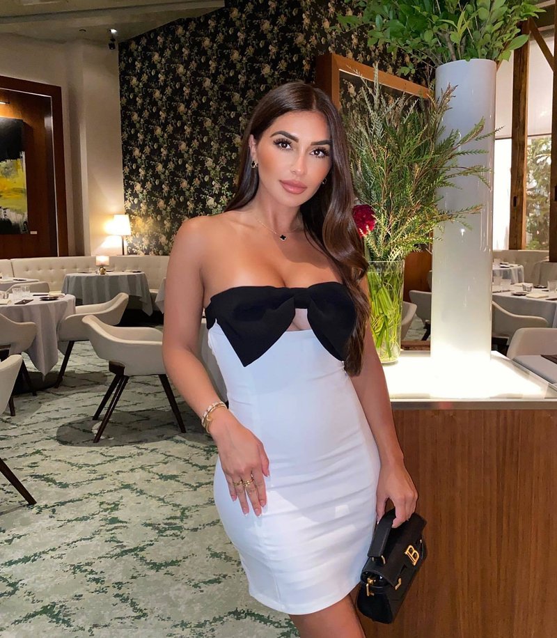 Strapless Bow White Bandage Dress H5806