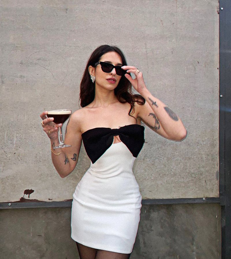 Strapless Bow White Bandage Dress H5806