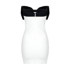 Strapless Bow White Bandage Dress H5806