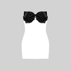 Strapless Bow White Bandage Dress H5806