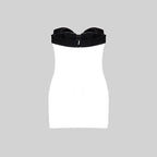 Strapless Bow White Bandage Dress H5806