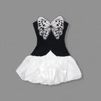Strapless Butterfly Print Mini Dress H6654