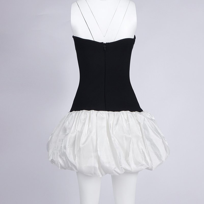 Strapless Butterfly Print Mini Dress H6654