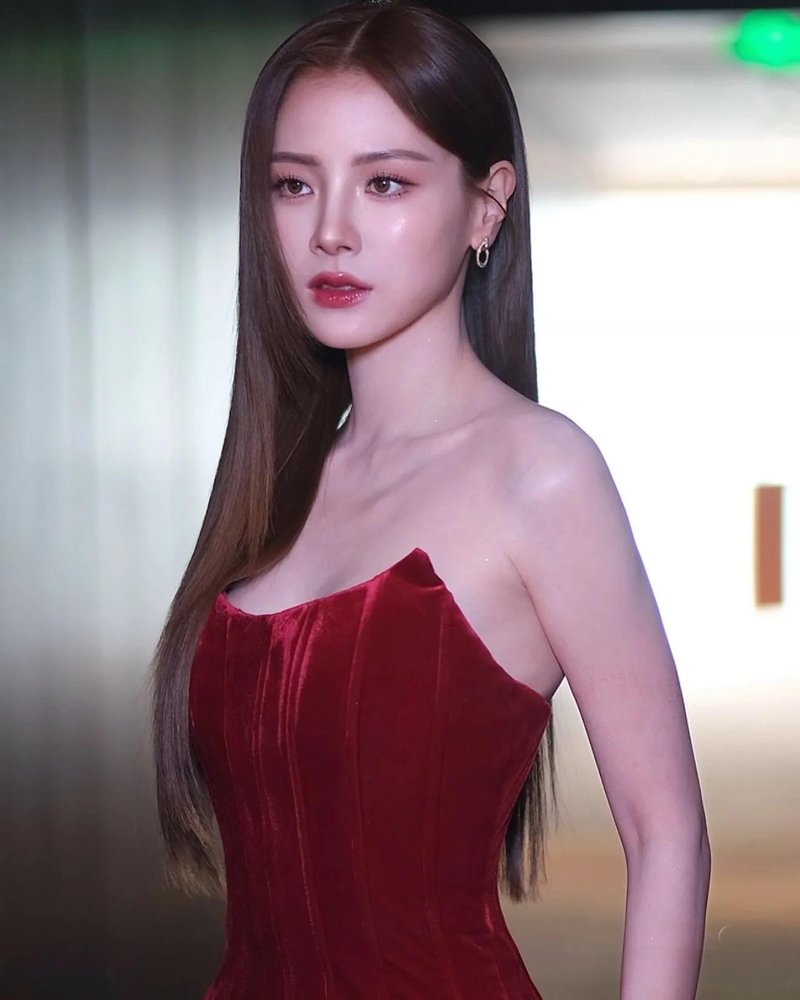Strapless Corset Back Red Satin Gown H6680