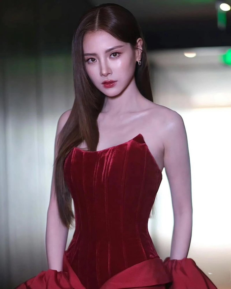 Strapless Corset Back Red Satin Gown H6680