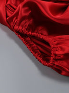 Strapless Corset Back Red Satin Gown H6680