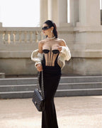 Strapless Corset Maxi Dress H6214