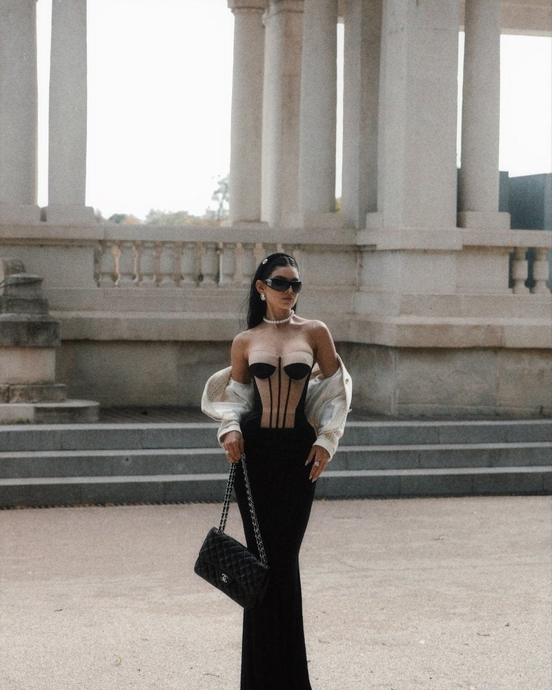 Strapless Corset Maxi Dress H6214