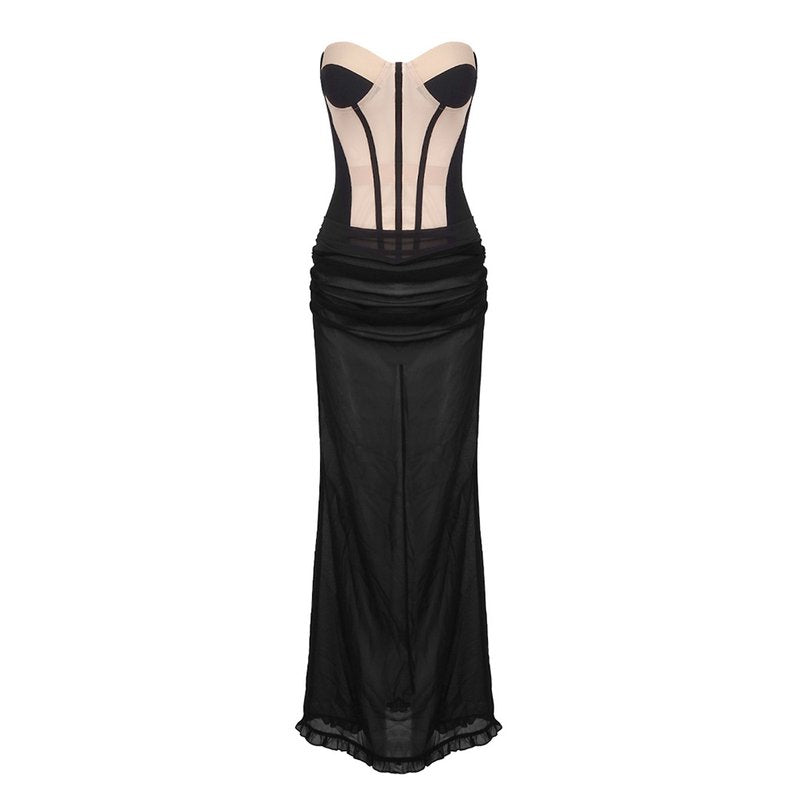 Strapless Corset Maxi Dress H6214