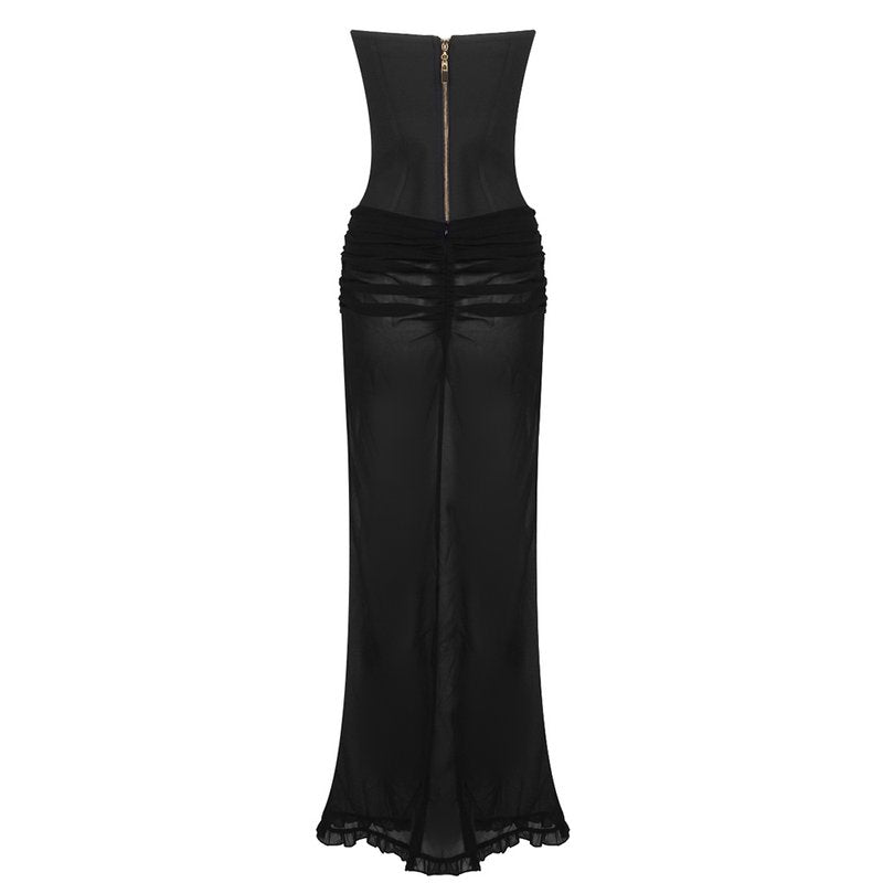 Strapless Corset Maxi Dress H6214