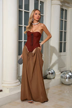 Strapless Corset Maxi Dress H6758