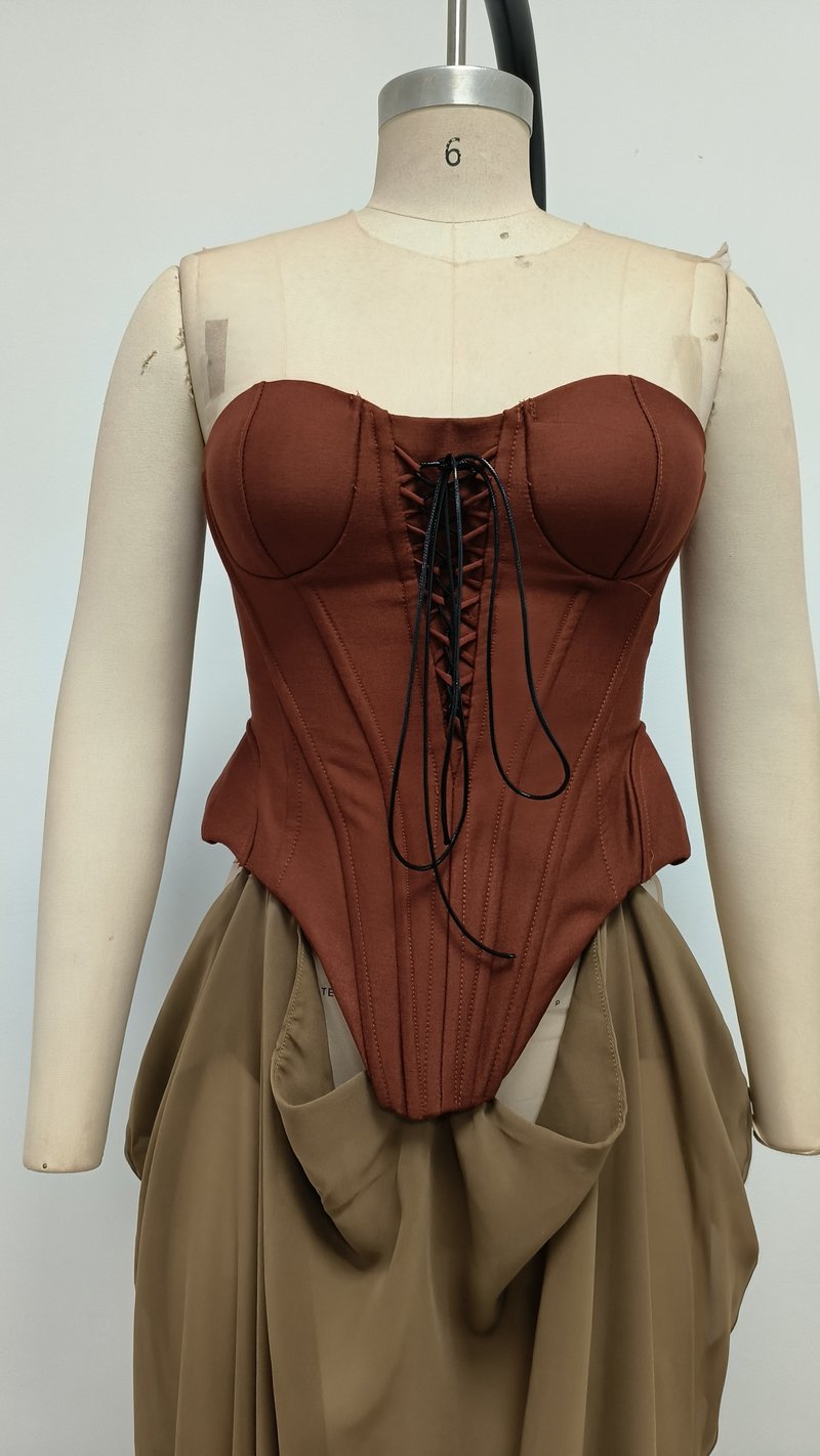 Strapless Corset Maxi Dress H6758