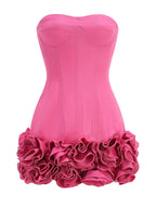 Strapless Corset Ruffle Mini Dress H6504