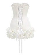 Strapless Corset Ruffle Mini Dress H6504