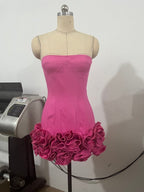 Strapless Corset Ruffle Mini Dress H6504