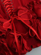 Strapless Corset Ruffle Mini Dress H6504
