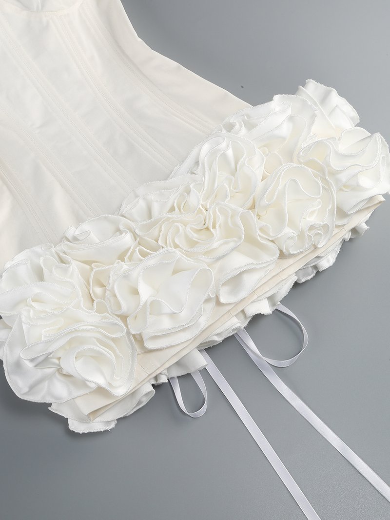 Strapless Corset Ruffle Mini Dress H6504