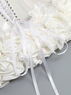 Strapless Corset Ruffle Mini Dress H6504