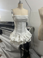 Strapless Corset Ruffle Mini Dress H7144