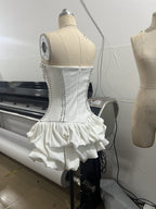 Strapless Corset Ruffle Mini Dress H7144
