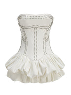 Strapless Corset Ruffle Mini Dress H7144