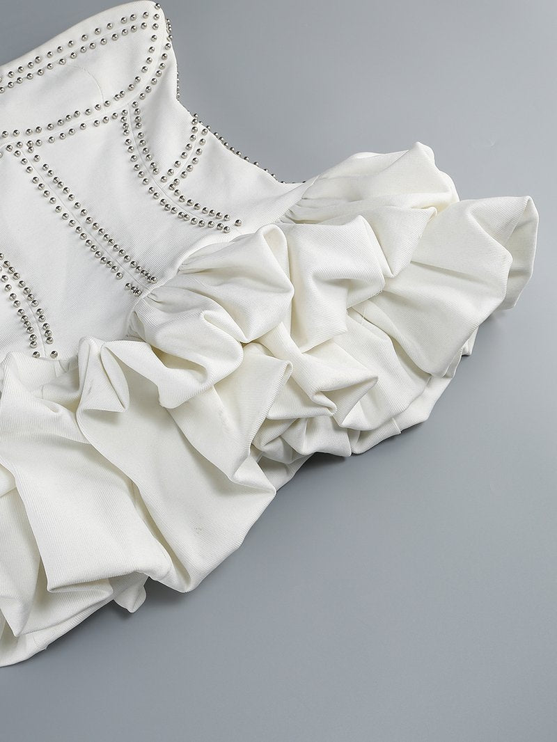 Strapless Corset Ruffle Mini Dress H7144