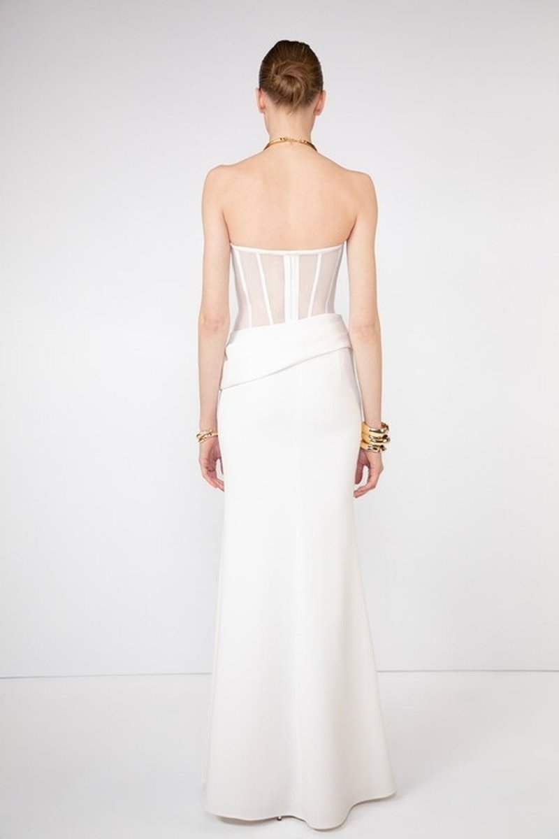 Strapless Corset Sheath Gown H7012