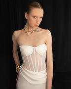 Strapless Corset Sheath Gown H7012