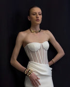 Strapless Corset Sheath Gown H7012