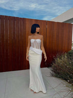 Strapless Corset Sheath Gown H7012