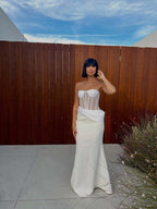 Strapless Corset Sheath Gown H7012
